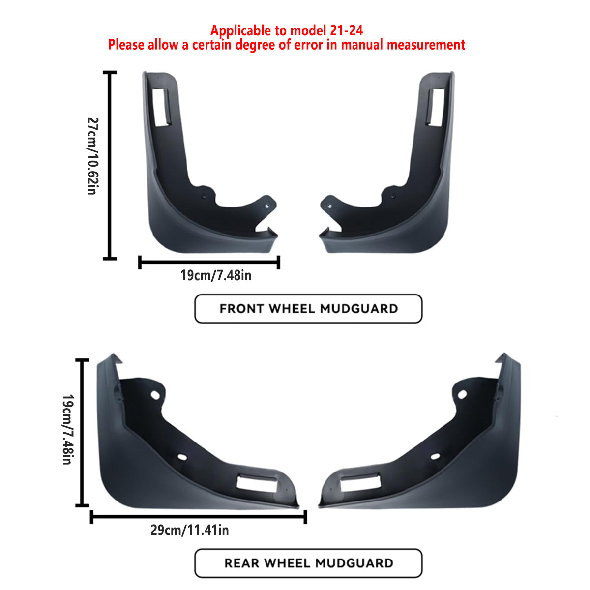 Premium 4PCS Universal Soft Rubber Fender Flare Guards
