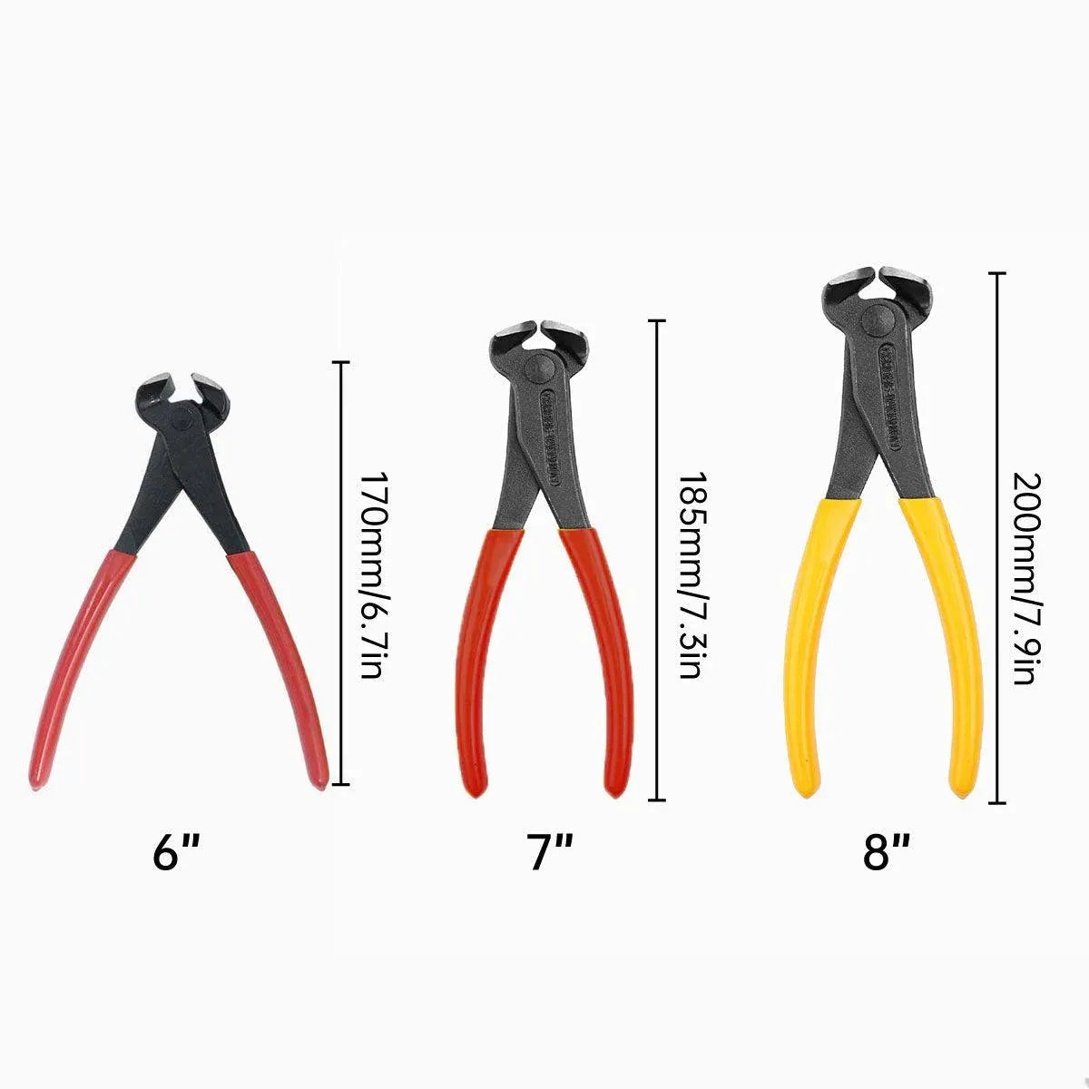Premium Nail Puller End Cutting Pliers with PVC Handle - 7 Inch