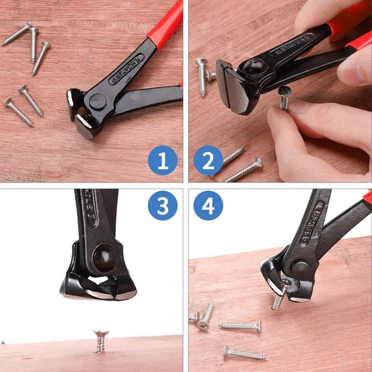 Premium Nail Puller End Cutting Pliers with PVC Handle - 7 Inch