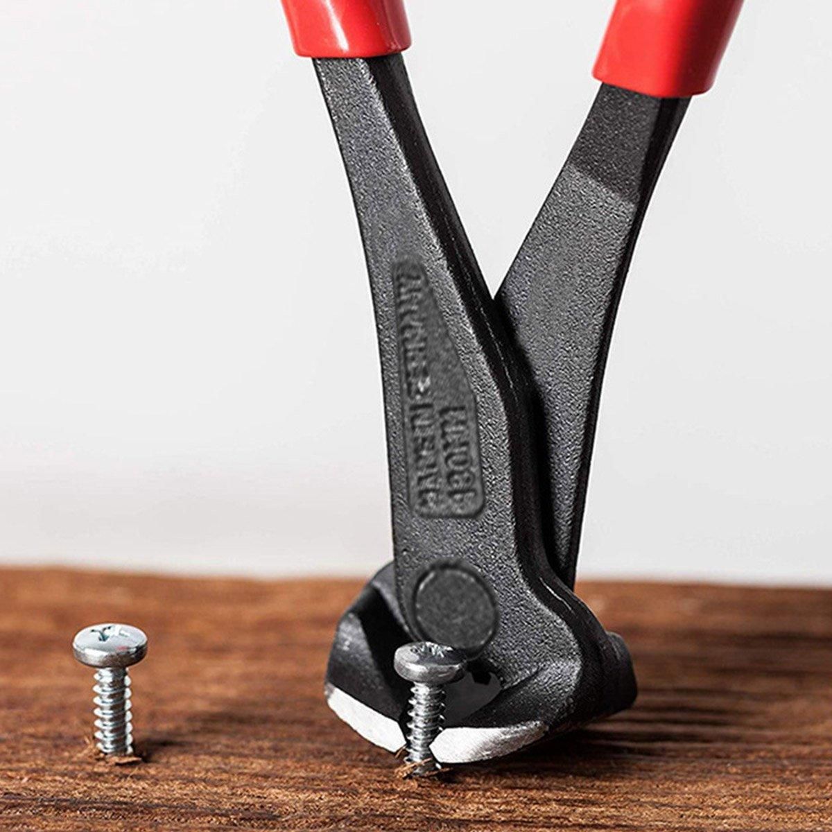 Premium Nail Puller End Cutting Pliers with PVC Handle - 7 Inch