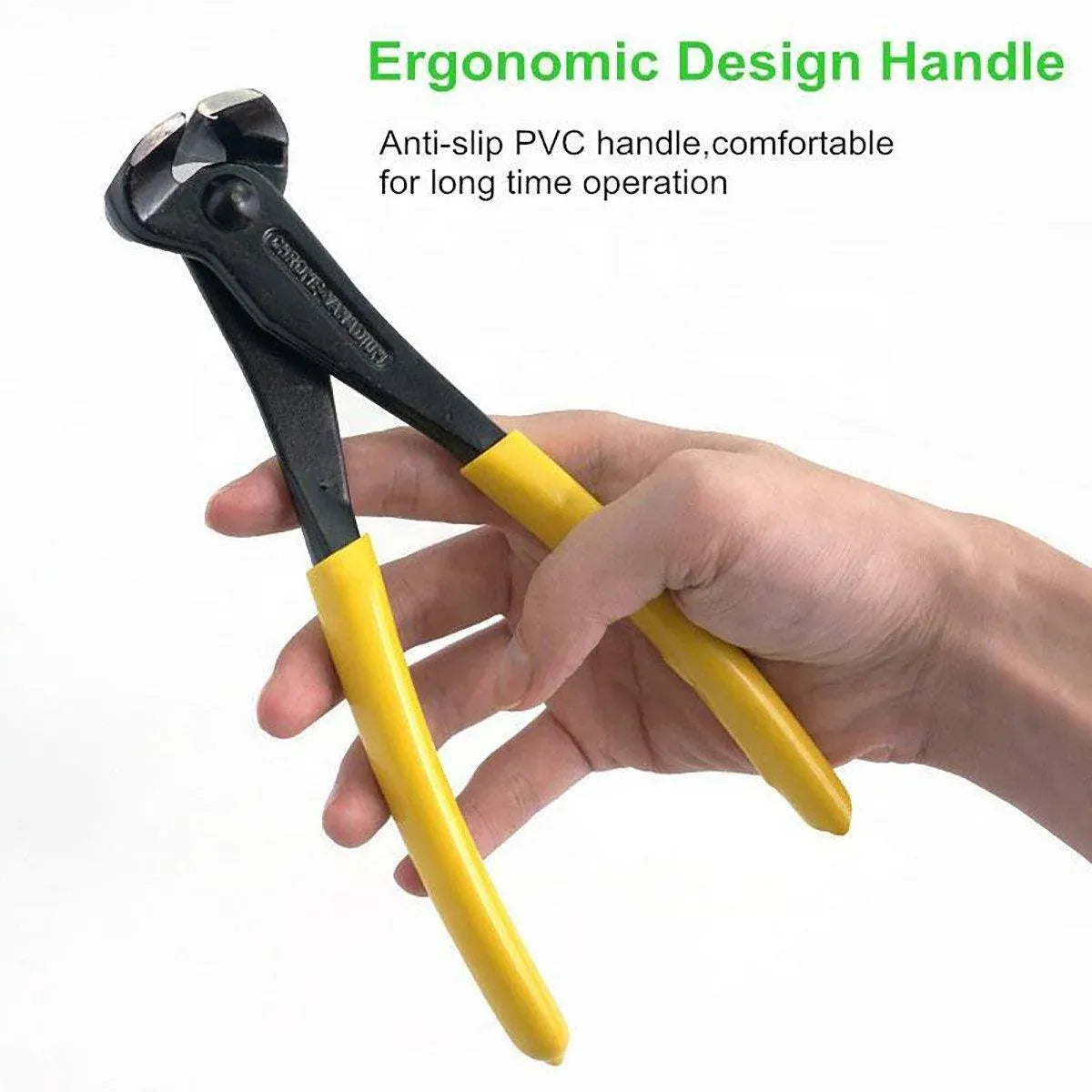 Premium Nail Puller End Cutting Pliers with PVC Handle - 8 Inch