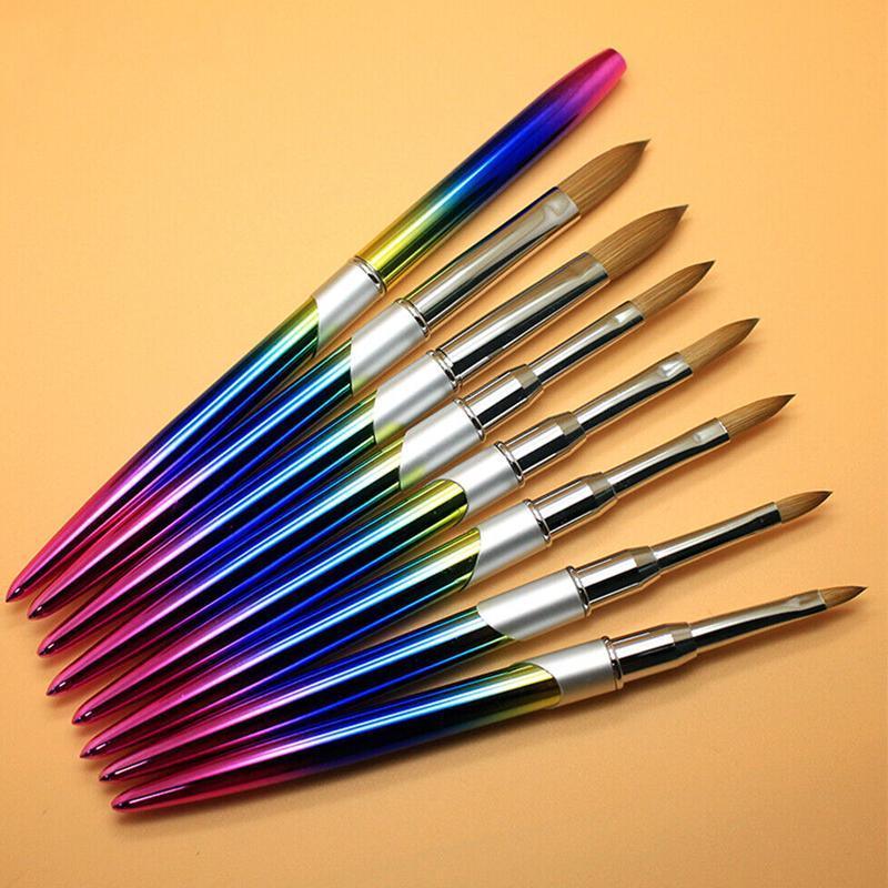 Premium Kolinsky Size 16 Acrylic Nail Art Brush with Gradient Metal Handle