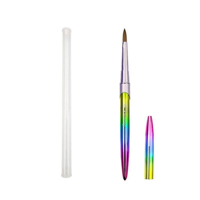 Premium Kolinsky Size 16 Acrylic Nail Art Brush with Gradient Metal Handle