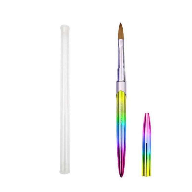 Premium Kolinsky Size 16 Acrylic Nail Art Brush with Gradient Metal Handle