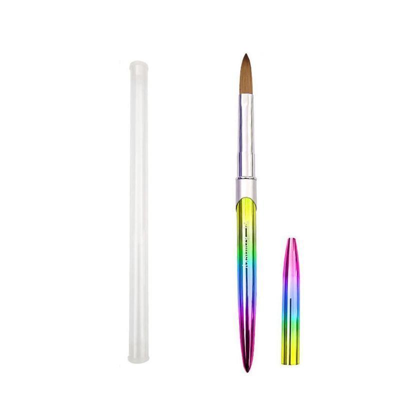 Premium Kolinsky Size 16 Acrylic Nail Art Brush with Gradient Metal Handle