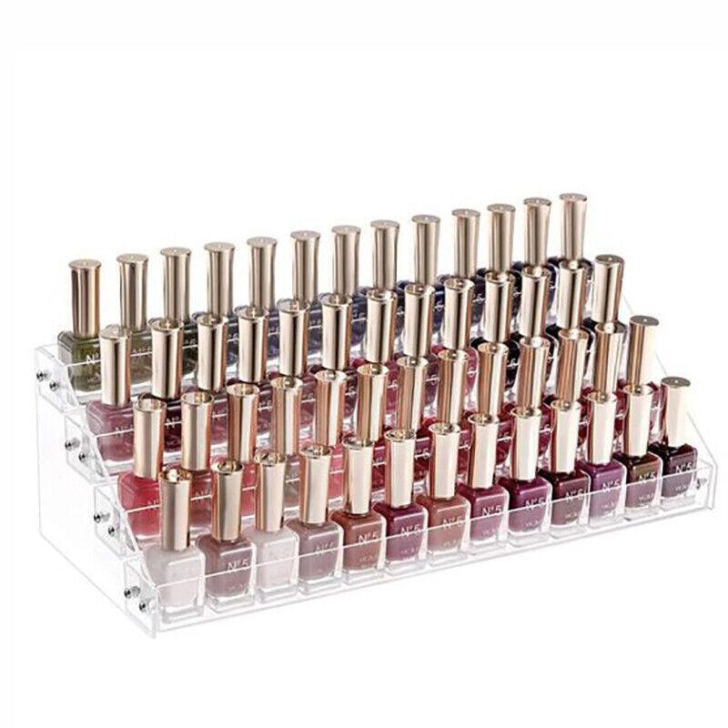 Premium Acrylic Nail Polish Storage Rack Display Stand for Makeup - Transparent - SuperSaverAU - view 3