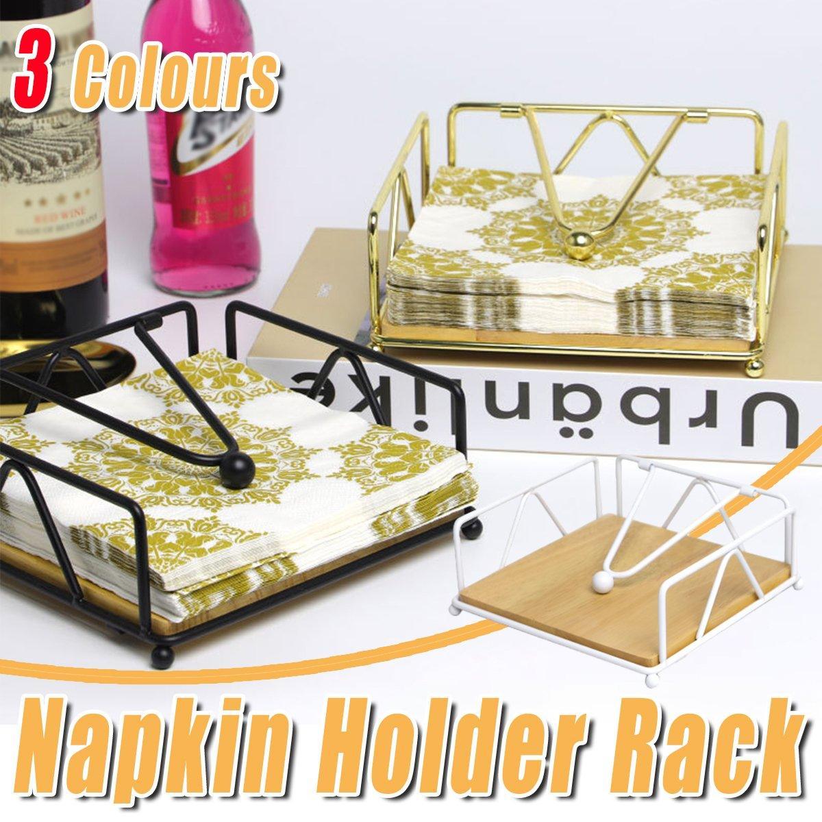 Premium Steel Napkin Holder – Gold with Weighted Arm