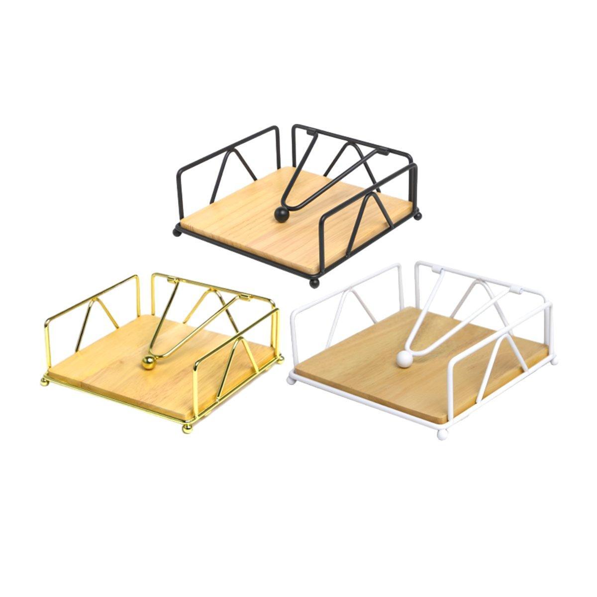 Premium Steel Napkin Holder – Gold with Weighted Arm