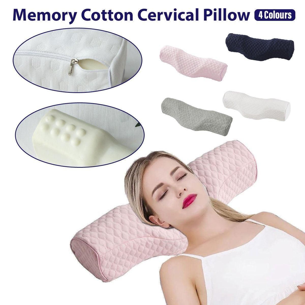 Premium Cervical Neck Pillow – Grey Slow-Rebound Memory Foam