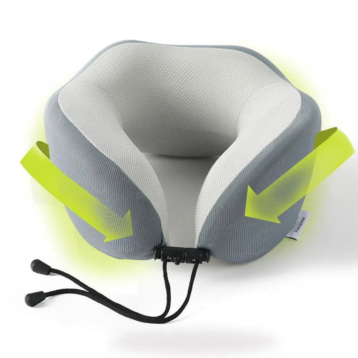 Premium Green Memory Foam U Shaped Travel Neck Pillow with Storage Bag