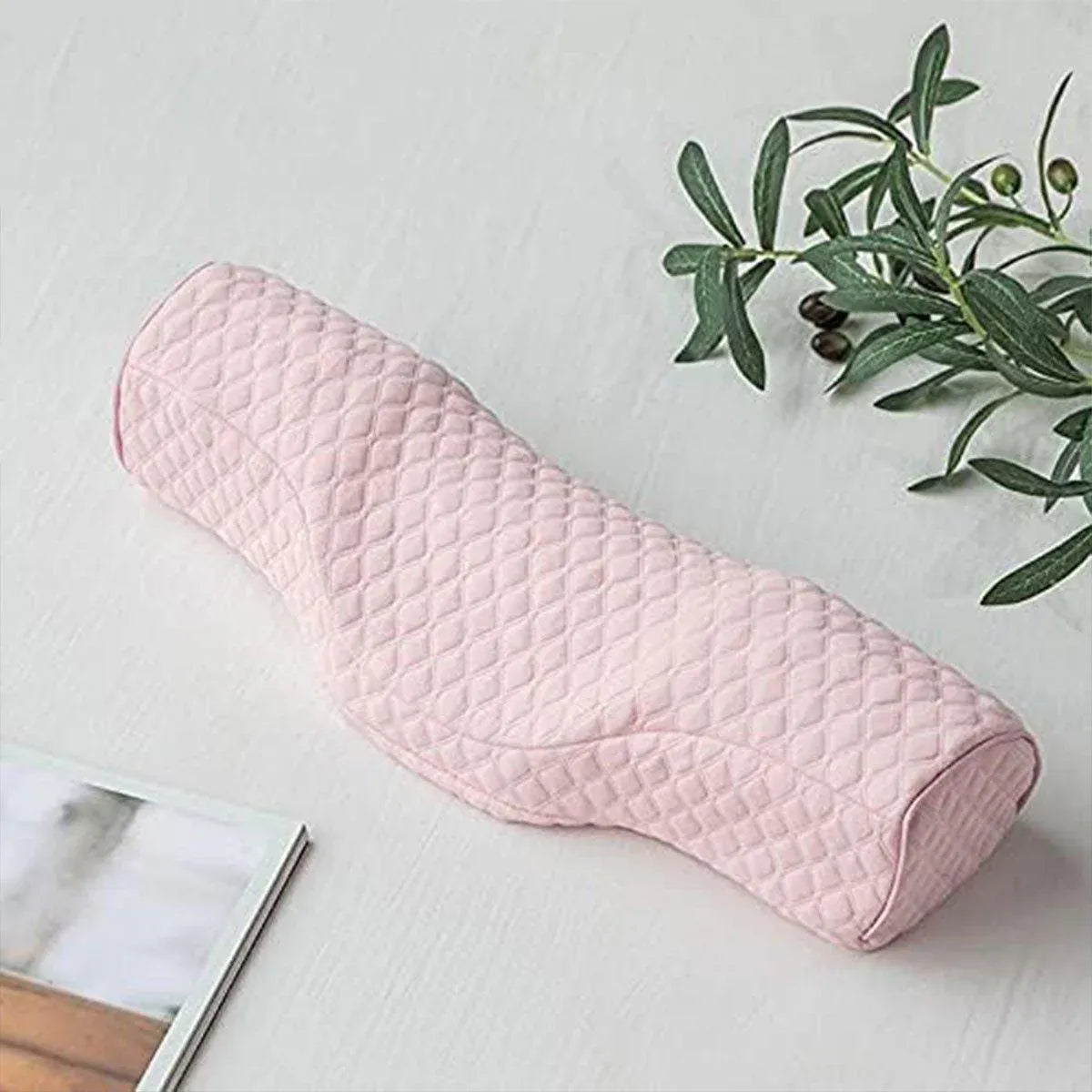 Premium Cervical Neck Pillow – Pink Slow-Rebound Memory Foam