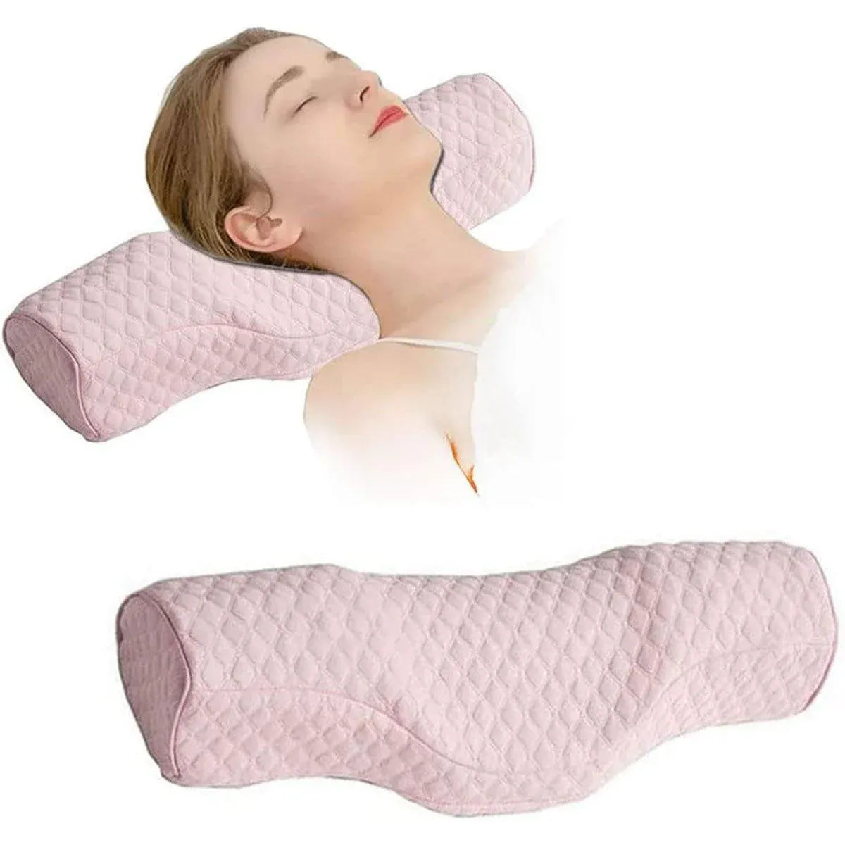 Premium Cervical Neck Pillow – Pink Slow-Rebound Memory Foam