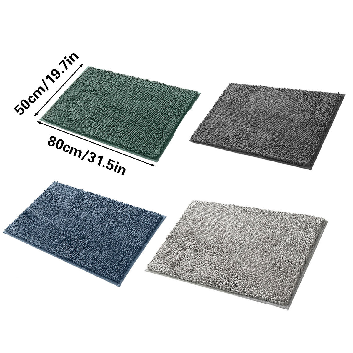 Premium Absorbent Chenille Bathroom Mat – Dark Grey 50 x 80cm