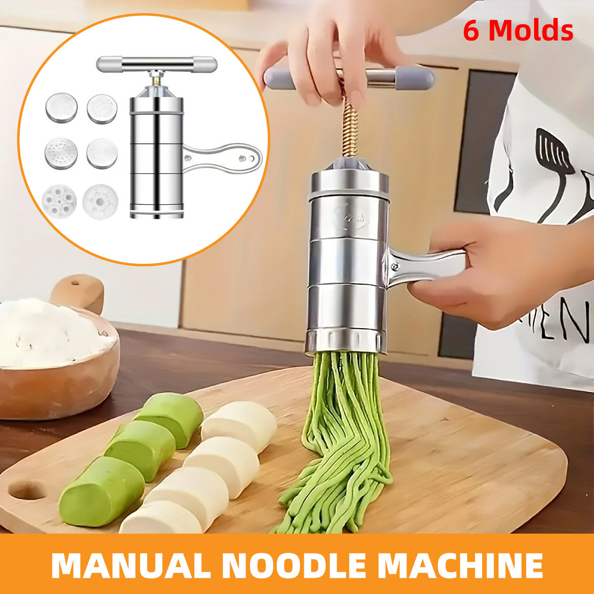 Manual Stainless Steel Noodle Press for Homemade Pasta - SuperSaverAU - view 1
