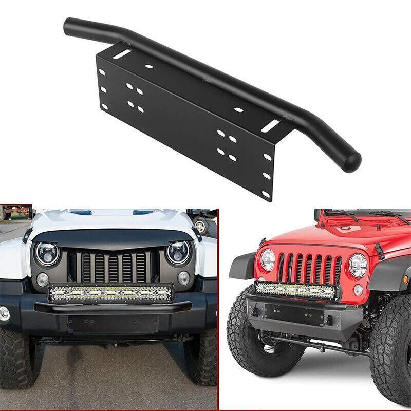 Premium Black 24 Inch Bull Bar License Plate Mount Bracket