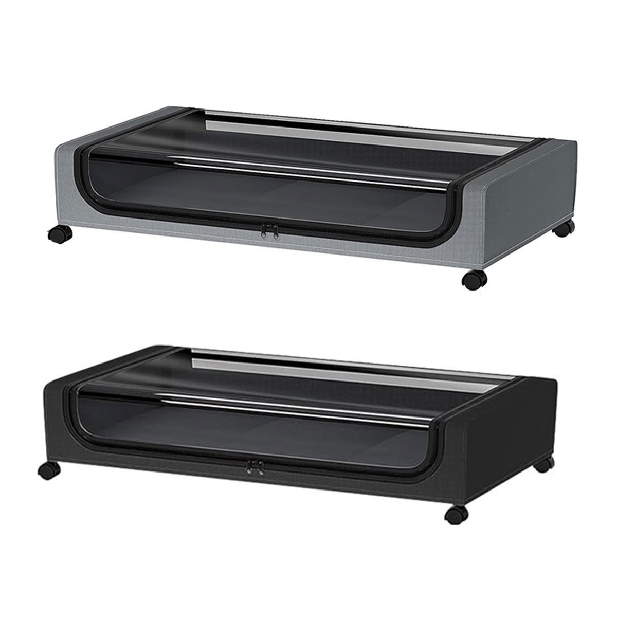Premium Under Bed Storage Box – Black with Wheels