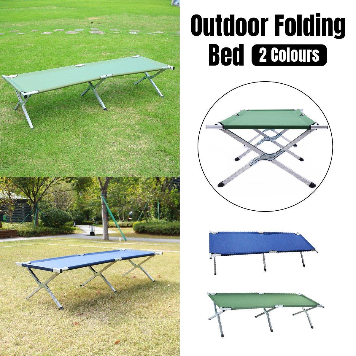 Premium Green Lightweight Folding Camping Bed Portable Outdoor Camp Cot