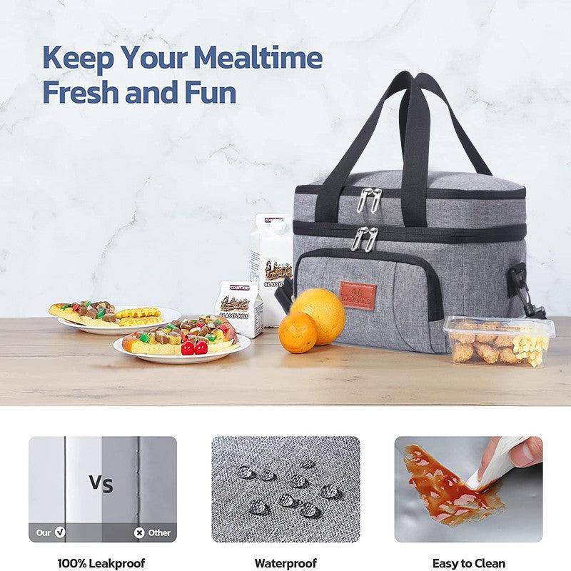 Premium 10L Insulated Lunch Bag – Grey with Shoulder Strap