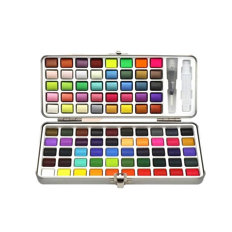 12-90 Watercolour Paint Set with Brush - Vibrant, Portable, Non-Toxic - SuperSaverAU - view 1