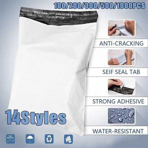 Poly Mailer Bags - 100PCS Self-Sealing Plastic Courier Bags, 40x52cm - SuperSaverAU - view 1