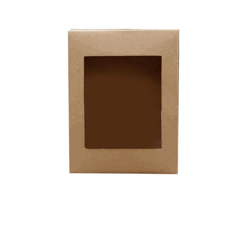 Premium 10 Pack Kraft Paper Boxes with Window 20x15x5cm Catering Trays