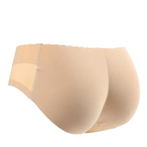 Premium Beige Women's Seamless Padded Butt Lifter Briefs S