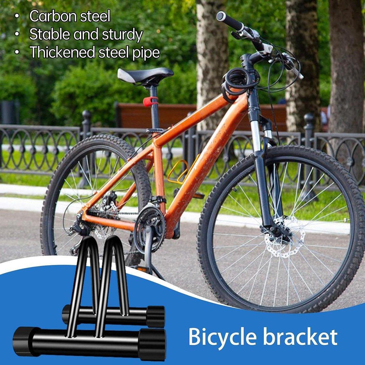 Premium Portable Floor Bike Rack with High Carbon Steel Frame - Black