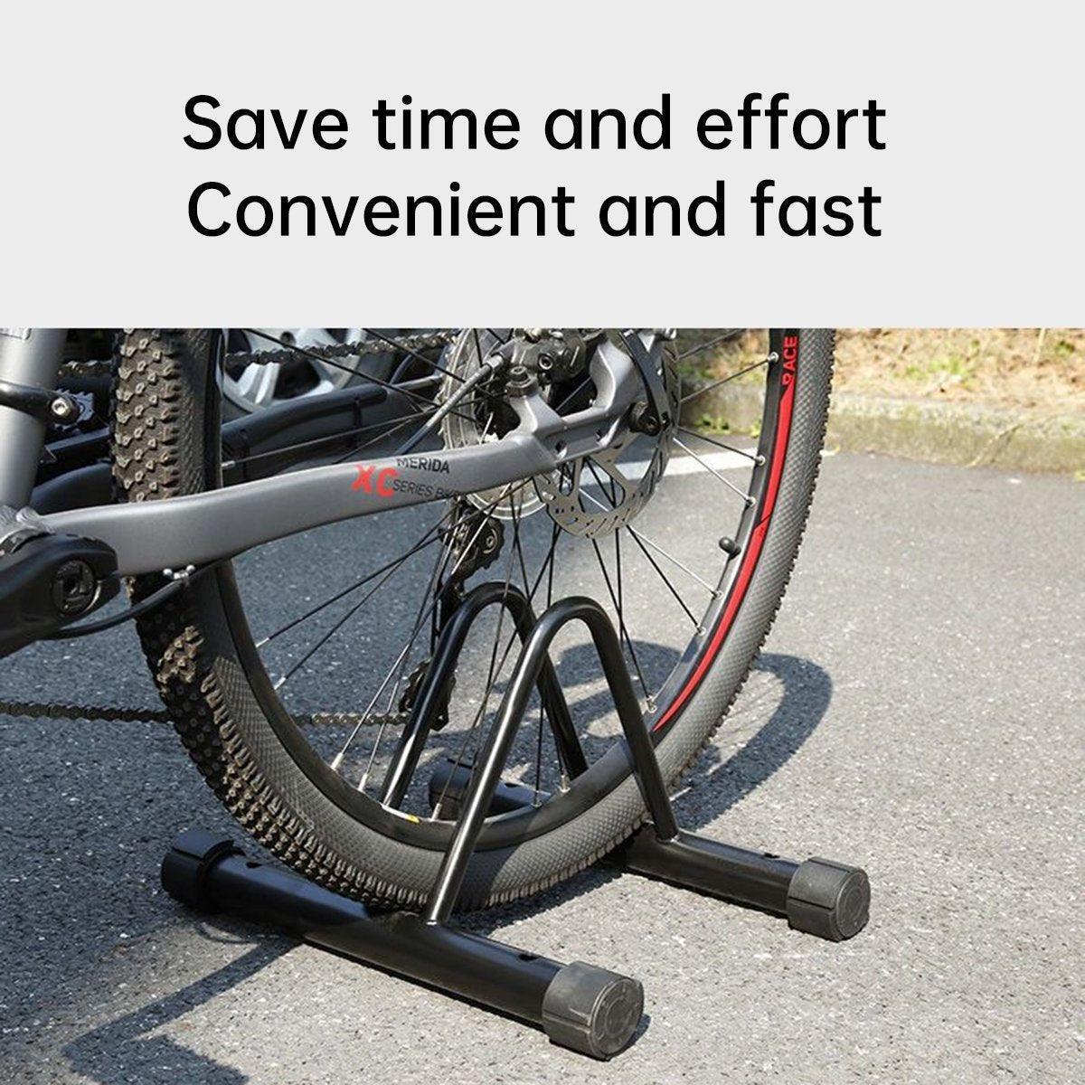Premium Portable Floor Bike Rack with High Carbon Steel Frame - Black