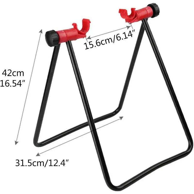 Premium Foldable Alloy Mountain Bike Triangle Parking Stand with Rear Wheel Support