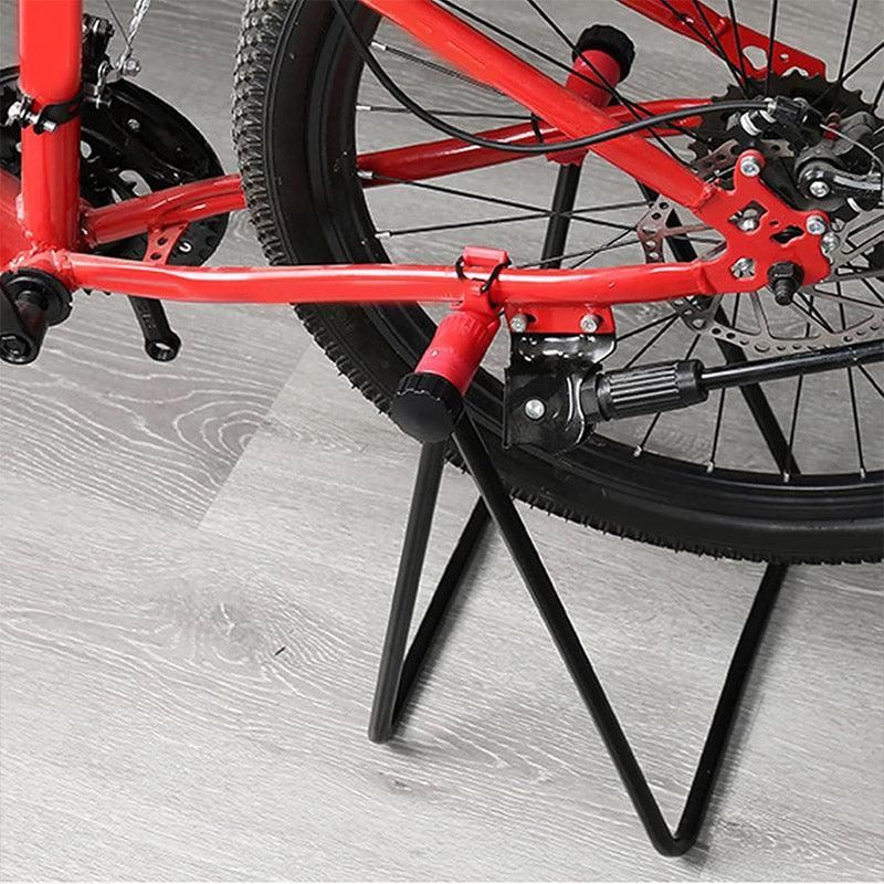 Premium Foldable Alloy Mountain Bike Triangle Parking Stand with Rear Wheel Support