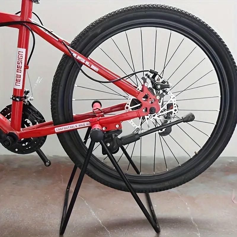 Premium Foldable Alloy Mountain Bike Triangle Parking Stand with Rear Wheel Support
