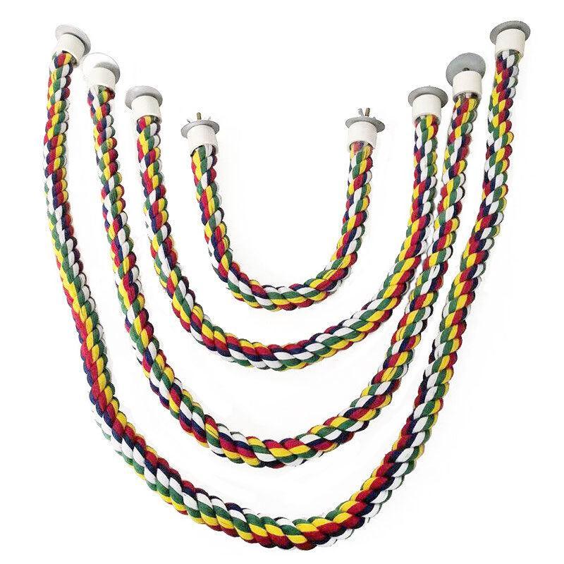 Premium Parrot Cotton Rope Perch Colourful Cage Swing - 105cm