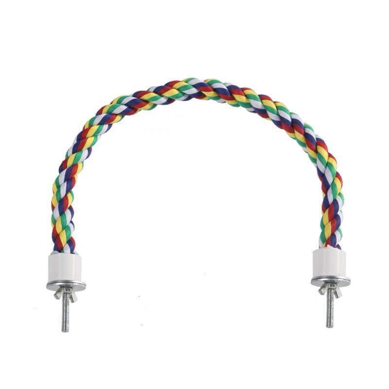 Premium Parrot Cotton Rope Perch Colourful Cage Swing - 105cm