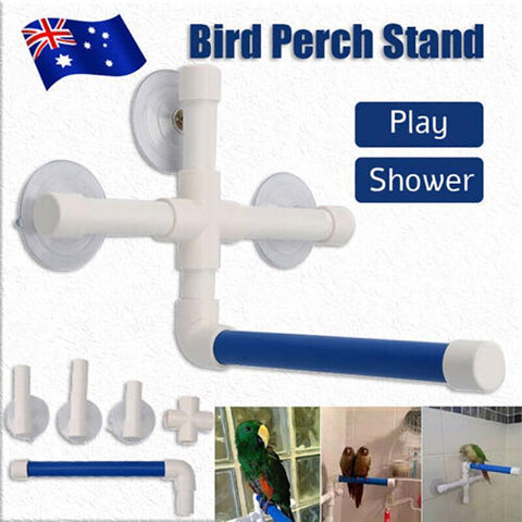 Premium Bird Shower Perch Stand with Foldable Suction Cup Mount