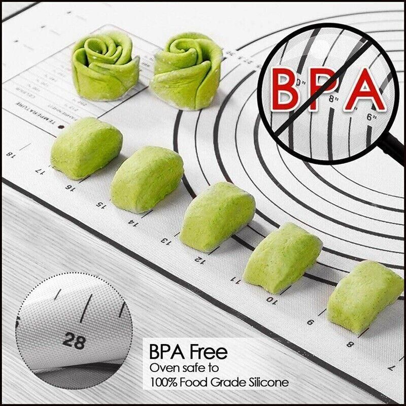 Premium Non-Stick Silicone Baking Mat – Red 80 x 60cm with Measurement Scale