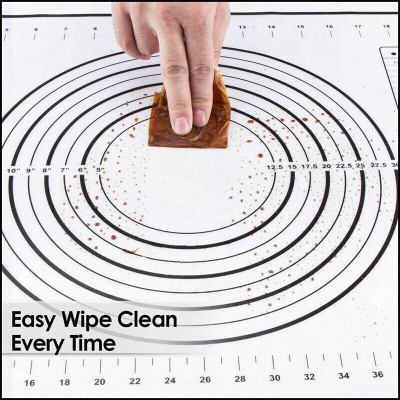 Premium Non-Stick Silicone Baking Mat – Red 80 x 60cm with Measurement Scale