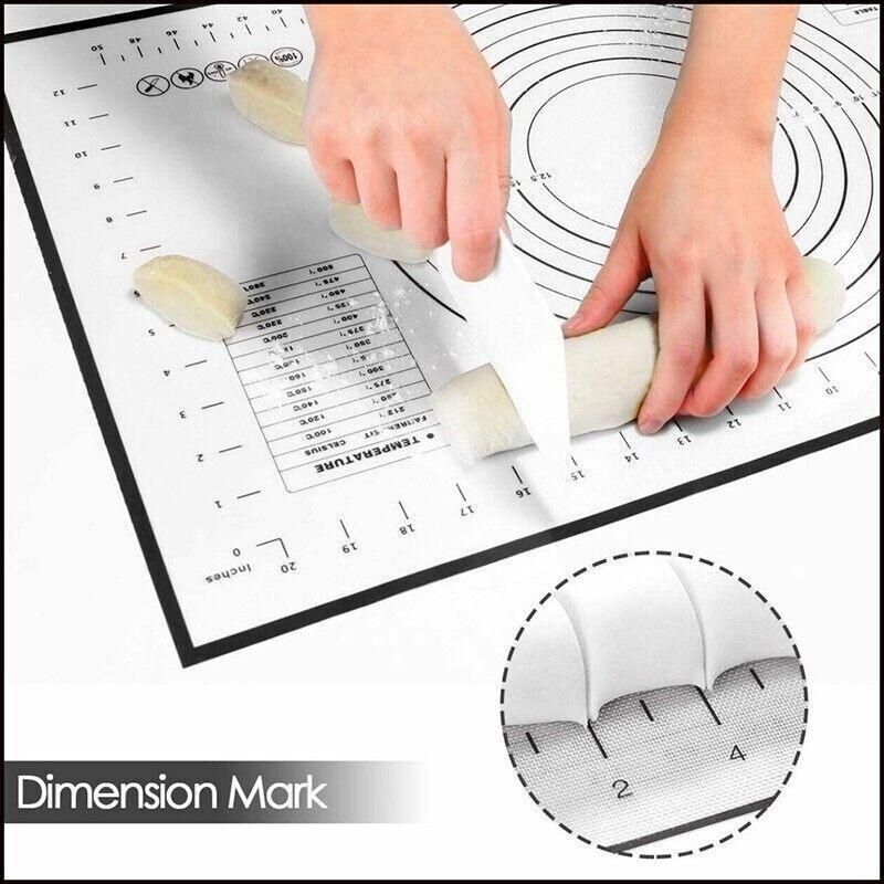Premium Non-Stick Silicone Baking Mat – Red 80 x 60cm with Measurement Scale