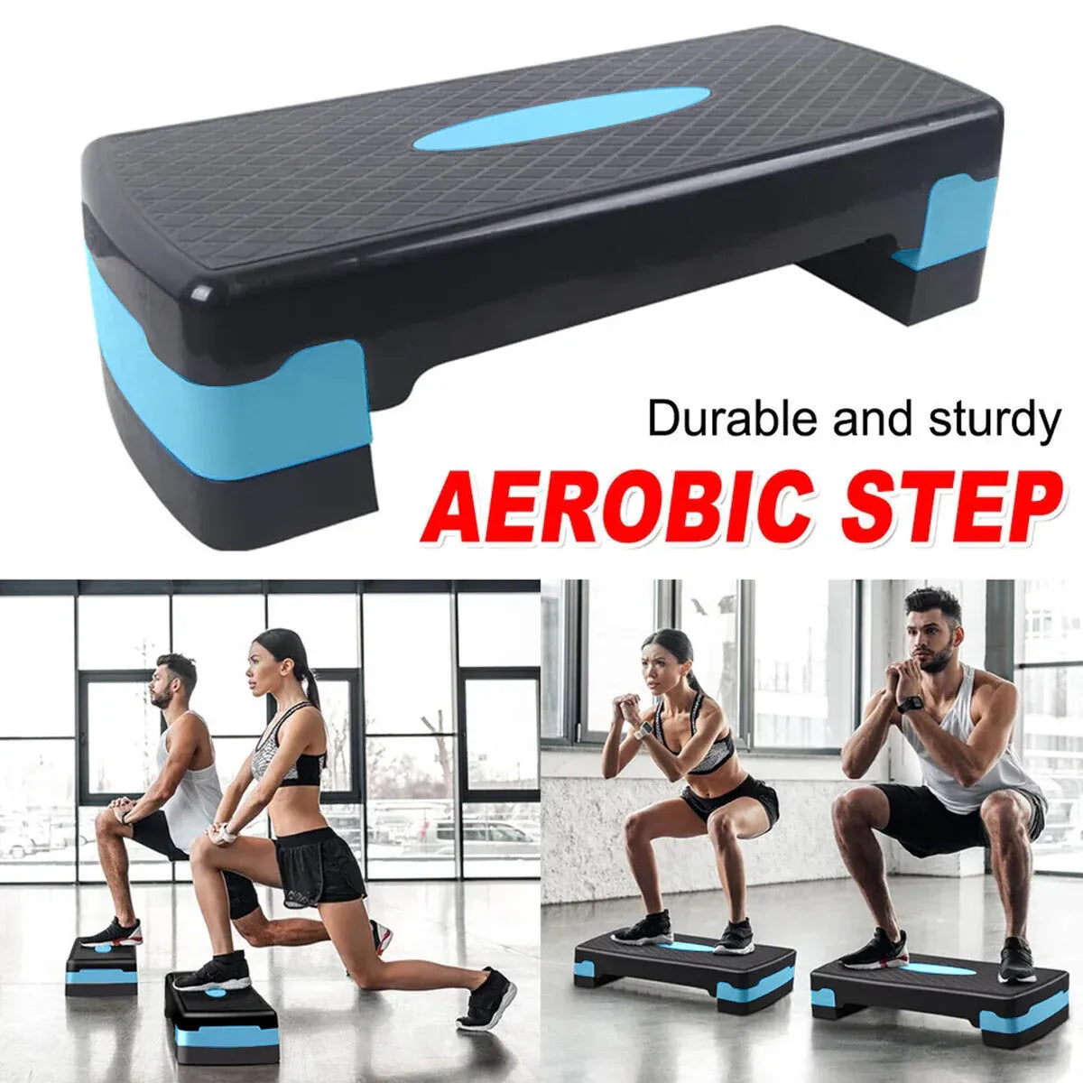 Premium Adjustable Aerobic Step Platform with Non-Slip Diamond Surface - Green
