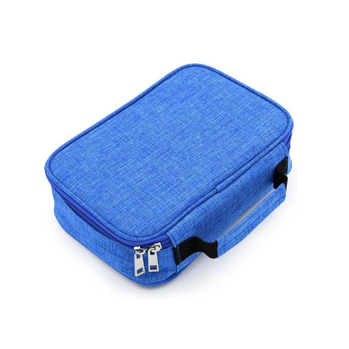 Premium Blue Large Capacity Waterproof Pencil Pouch Multi-Layer Stationery Case