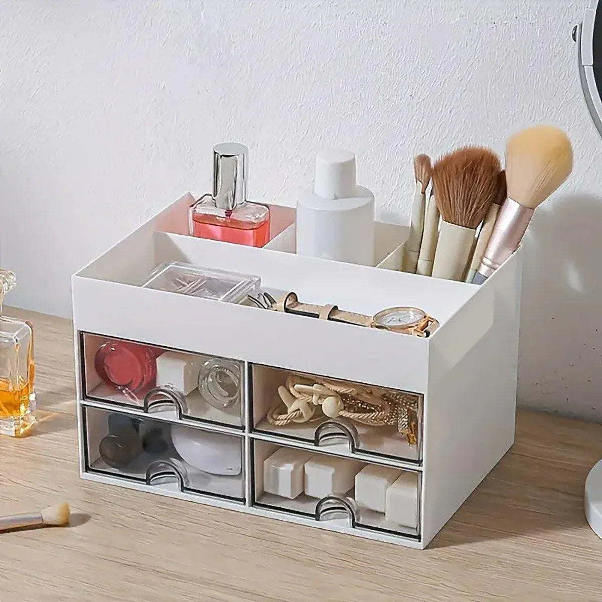 Premium Large Capacity Desktop Pen Storage Box – with Drawers