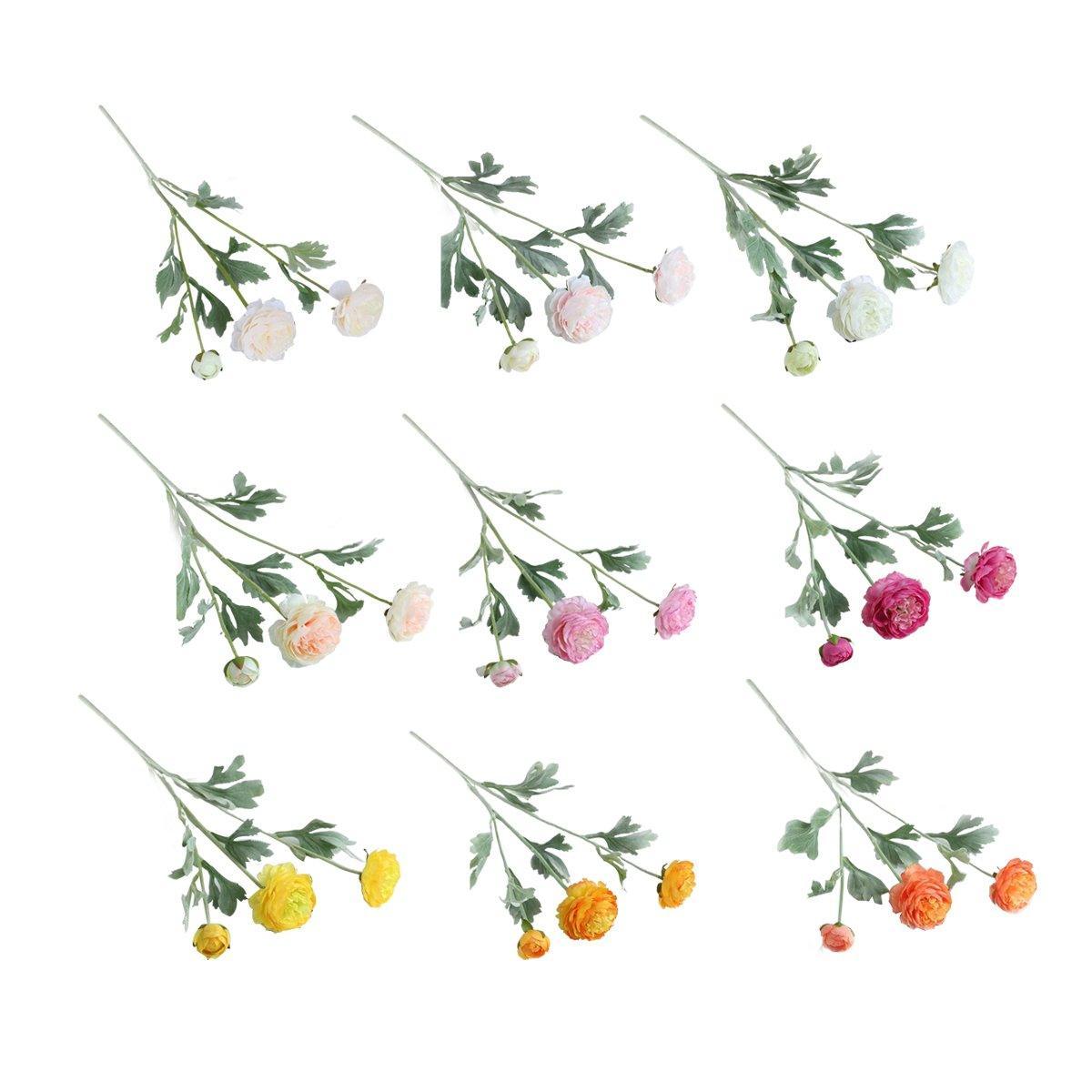 5pcs Artificial Peony Silk Flowers Bouquet Decor Faux Floral Arrangements - Champagne - SuperSaverAU - view 2