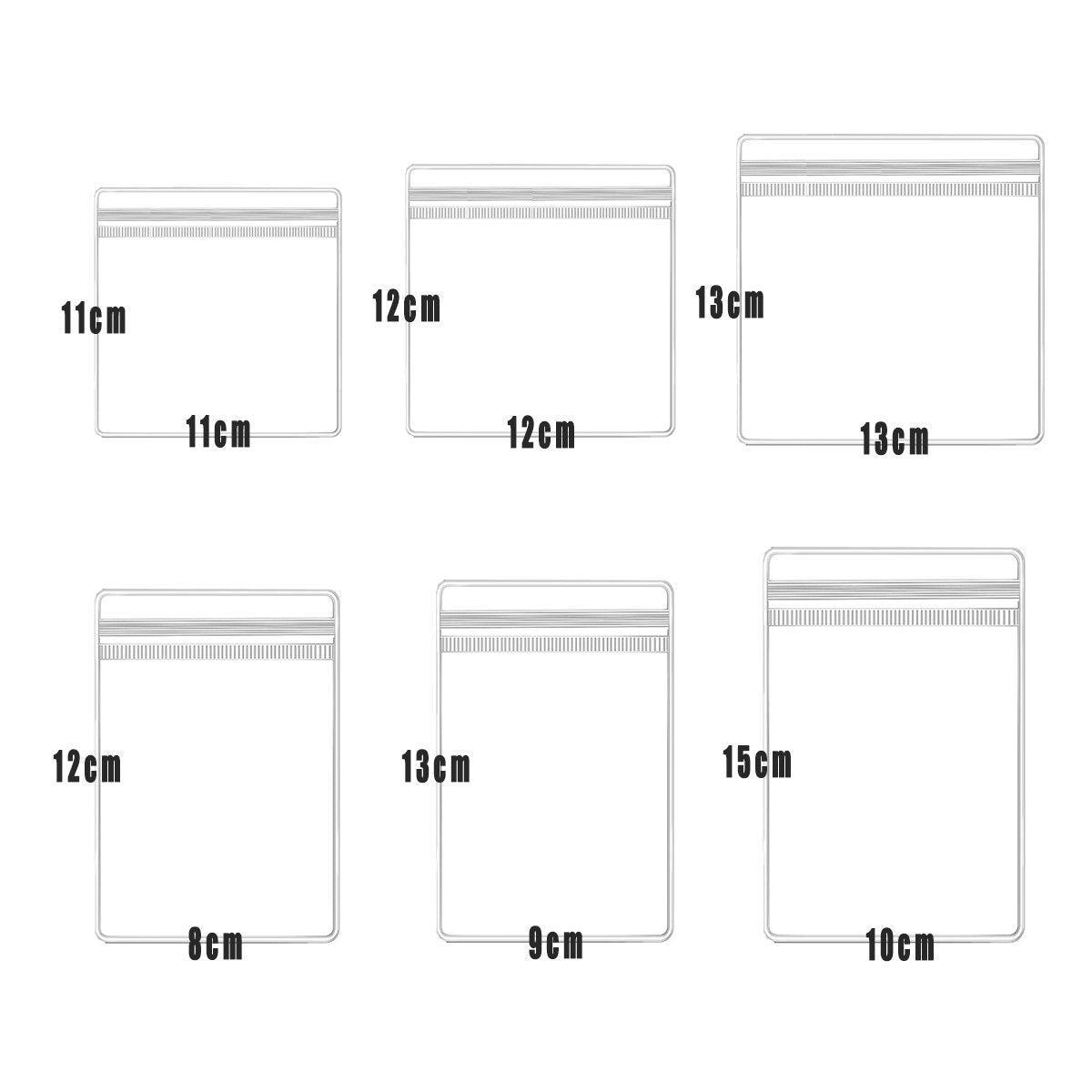 Premium 100 Pack Clear PVC Self Sealing Jewellery Bags 11x11cm