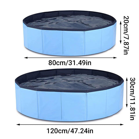 Pet Swimming Pool Foldable Portable Pool for Dogs Outdoor Summer Play - Blue-80x20cm - SuperSaverAU - view 1