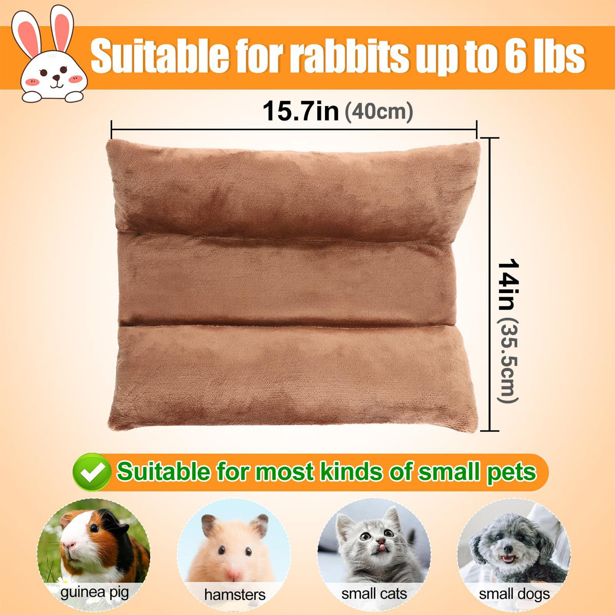 Small Animal Bed Cushion Plush Sleeping Mat 40cm x 35.5cm for Pet Carrier Cage - Pink - SuperSaverAU - view 3