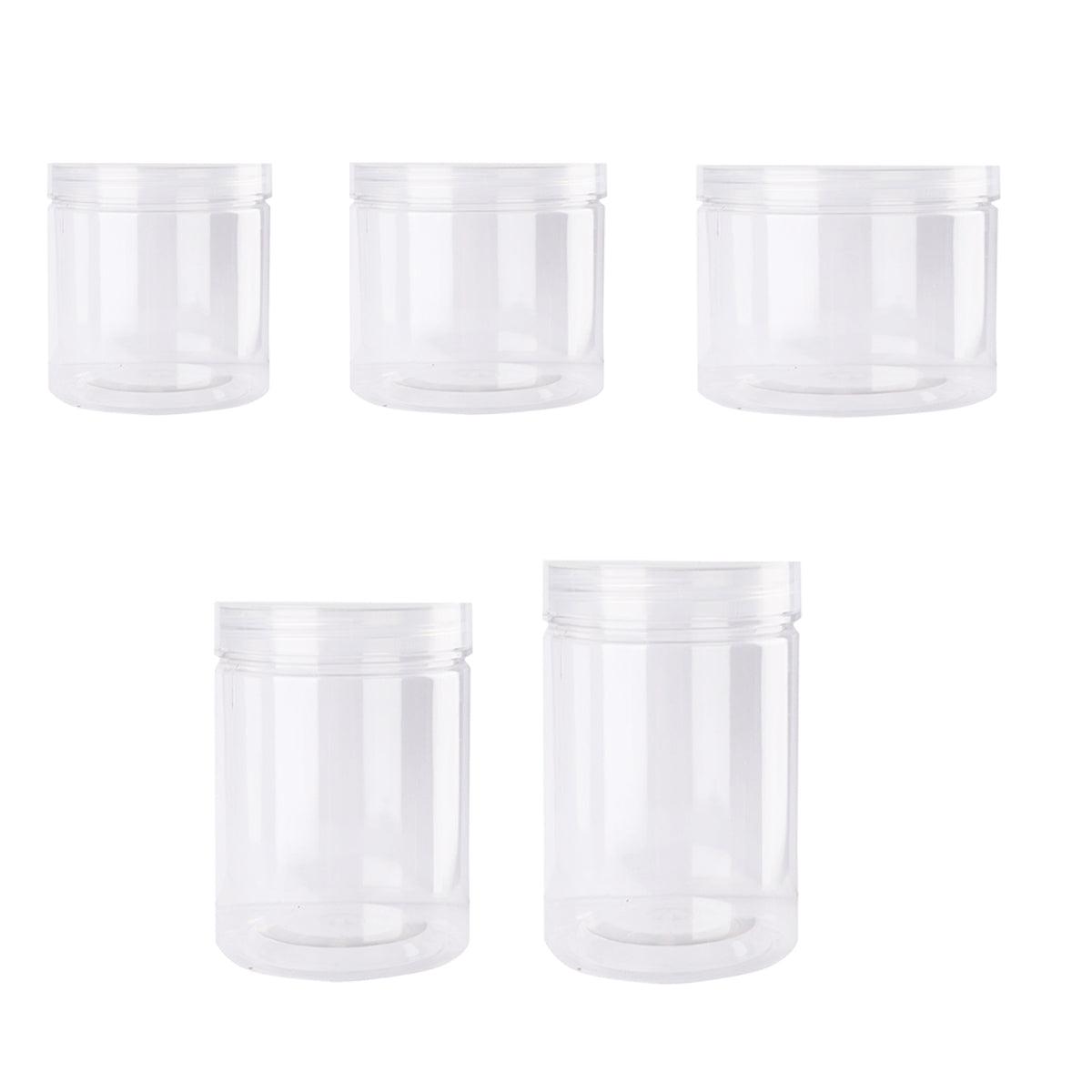 Premium Wide Mouth Clear Plastic Storage Bottles – 10 x 8.5cm, 50 Pack