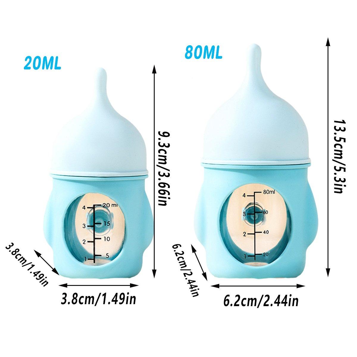 Premium Silicone Pet Milk Feeding Bottle with Scale - Pink 80ml