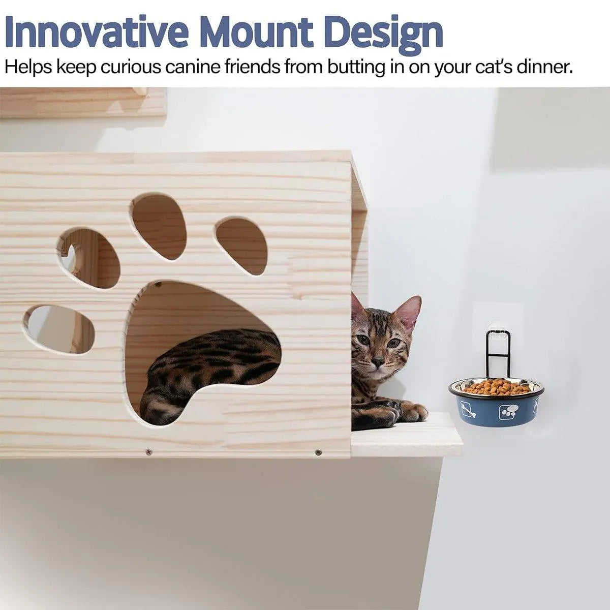 Premium Hanging Stainless Steel Pet Bowl - Black 14cm