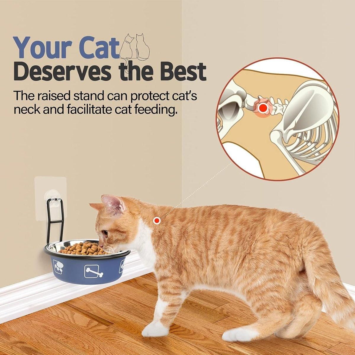 Premium Hanging Stainless Steel Pet Bowl - Red 14cm