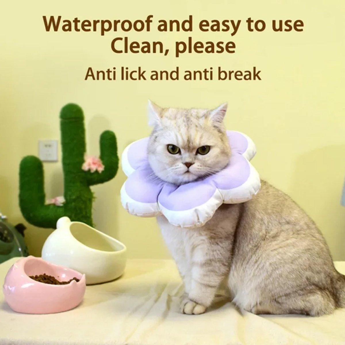 Premium Elizabethan Cat Recovery Collar - Yellow M