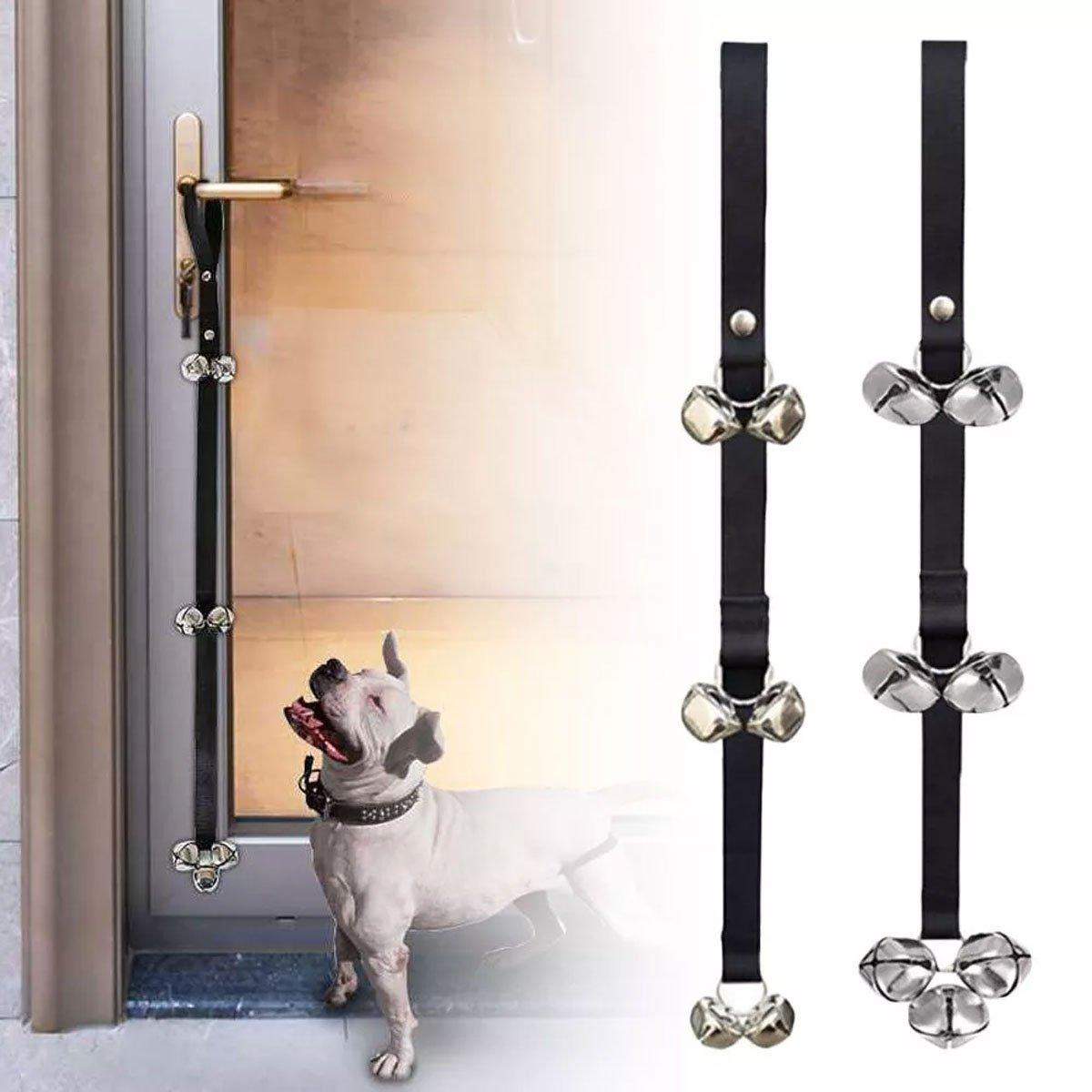 Premium Black Pet Training Doorbell Rope with Bells - 4 Pack